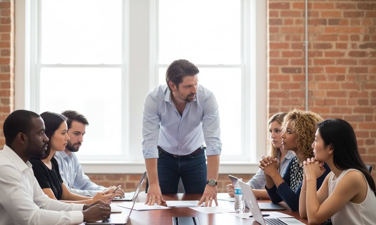 Jay DeVore, principal of DeVore Consulting, leading a real estate development and litigation consultation.