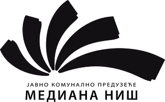 Stylized black and white logo with abstract curved shapes resembling feathers or leaves fanning out.