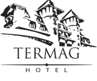 Sketch-style logo of three mountain peaks above the word 'TERMAG' and 'HOTEL' underneath.