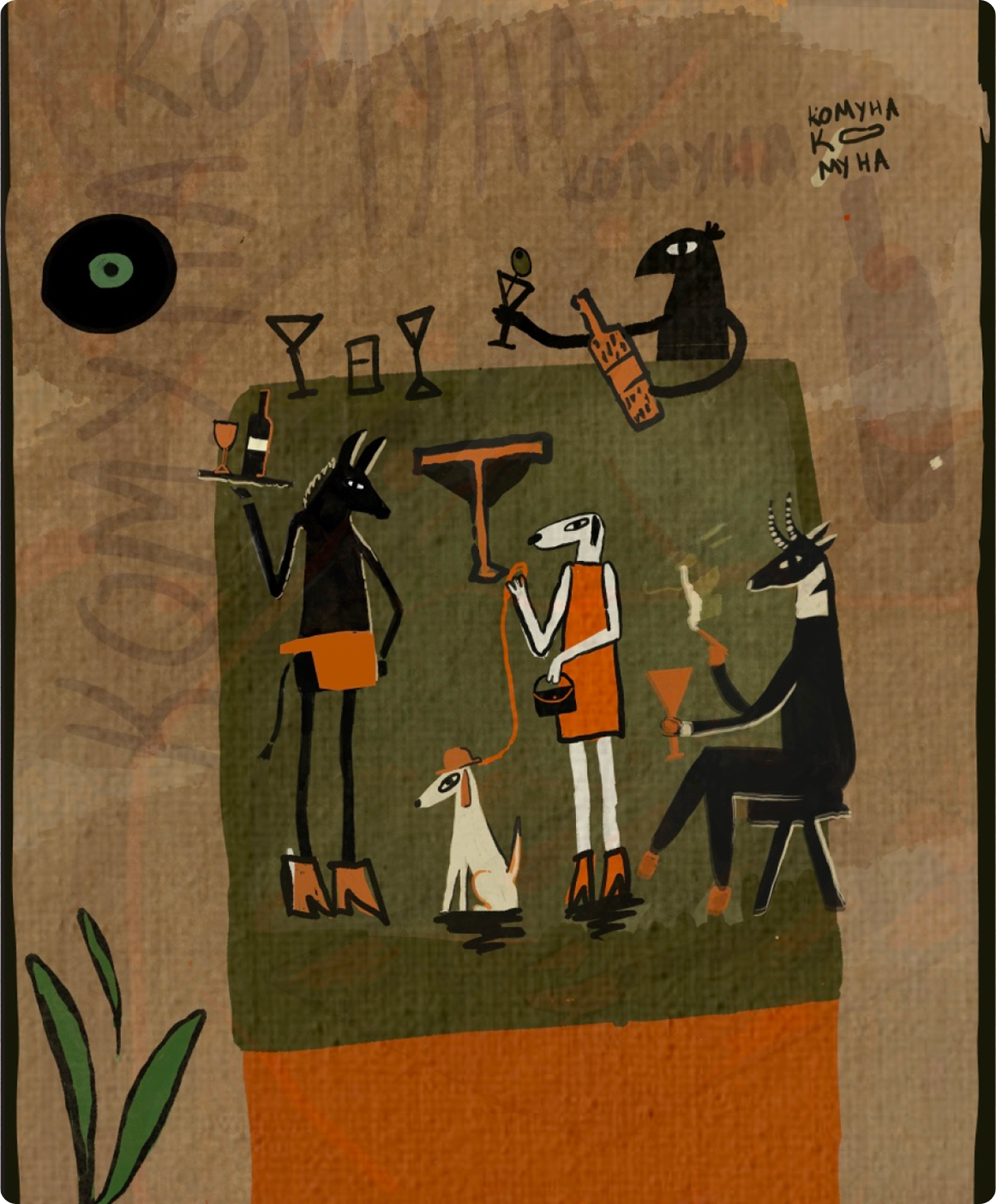 Dog lying on an orange and white blanket next to a bag of 'ANXIES' dog supplement labeled for anxious pups with marijuana, duck meat, omega 3, and ganja by Doghouse Labs.