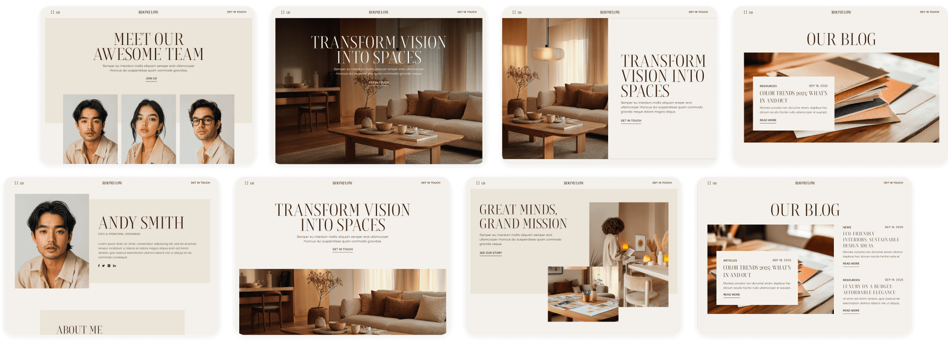 RoomFlow - Banner - Interior Design Webflow Template | BRIX Templates