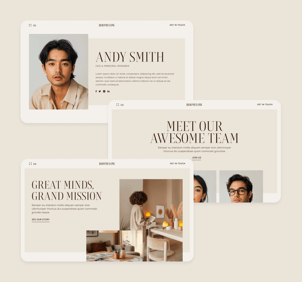 RoomFlow - More Than 75 Sections - Interior Design Webflow Template | BRIX Templates