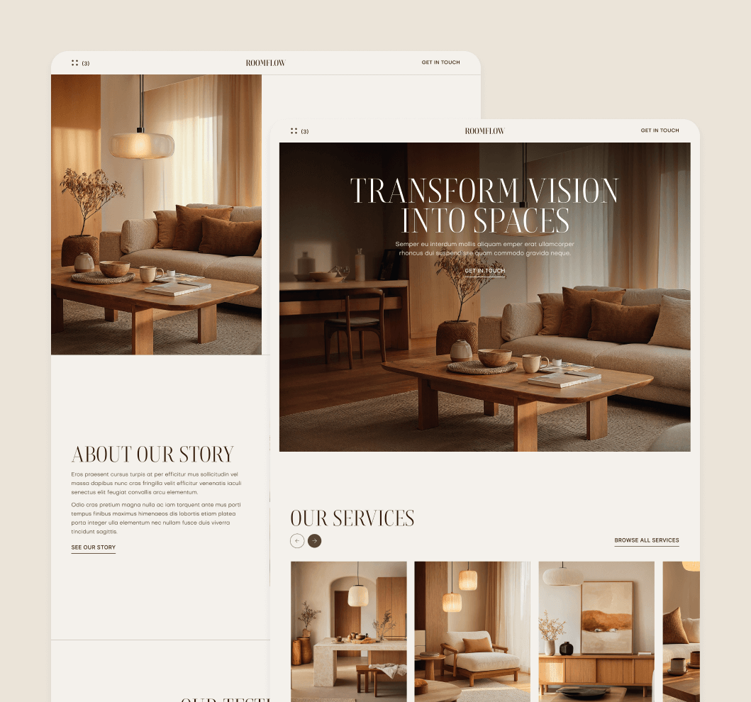 RoomFlow - More Than 20 Pages - Interior Design Webflow Template | BRIX Templates