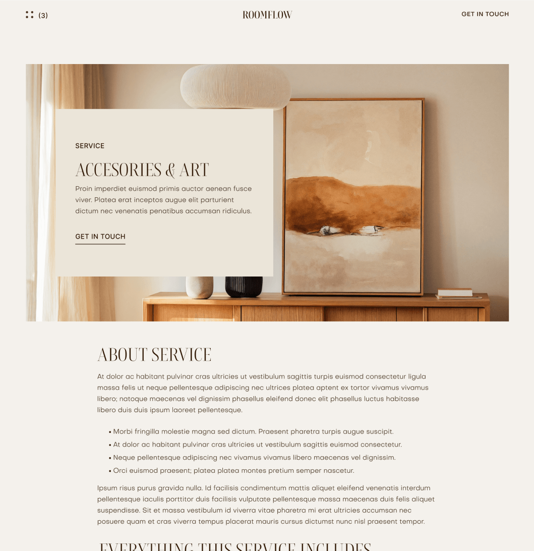 RoomFlow - Services Single Main Page - Interior Design Webflow Template | BRIX Templates