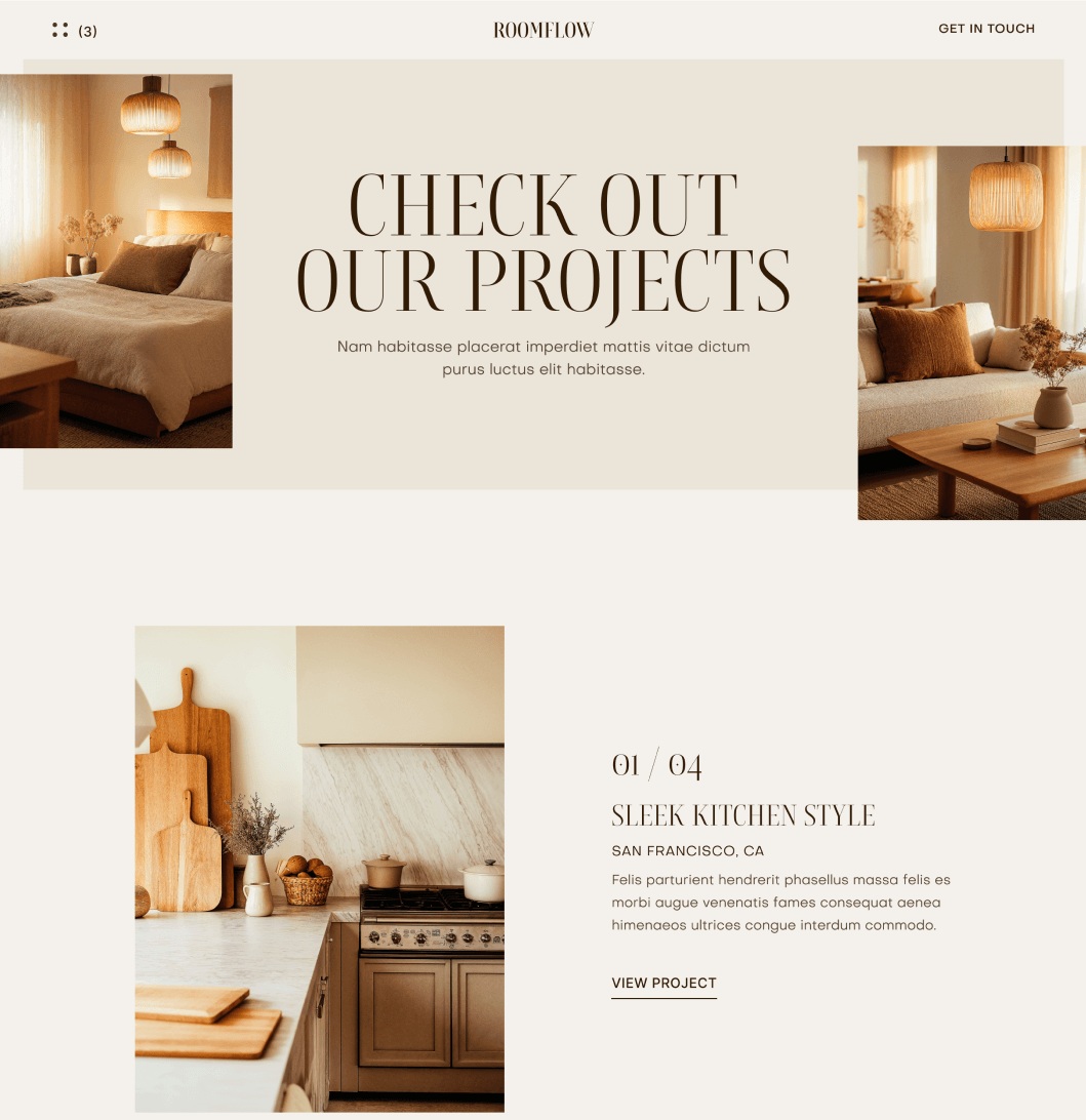 RoomFlow - Portfolio Main Page - Interior Design Webflow Template | BRIX Templates