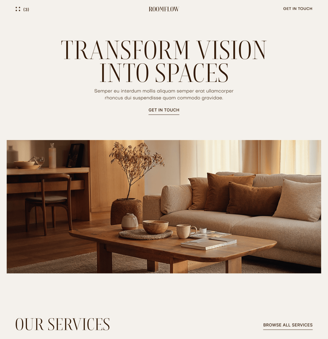 RoomFlow - Home V3 Main Page - Interior Design Webflow Template | BRIX Templates