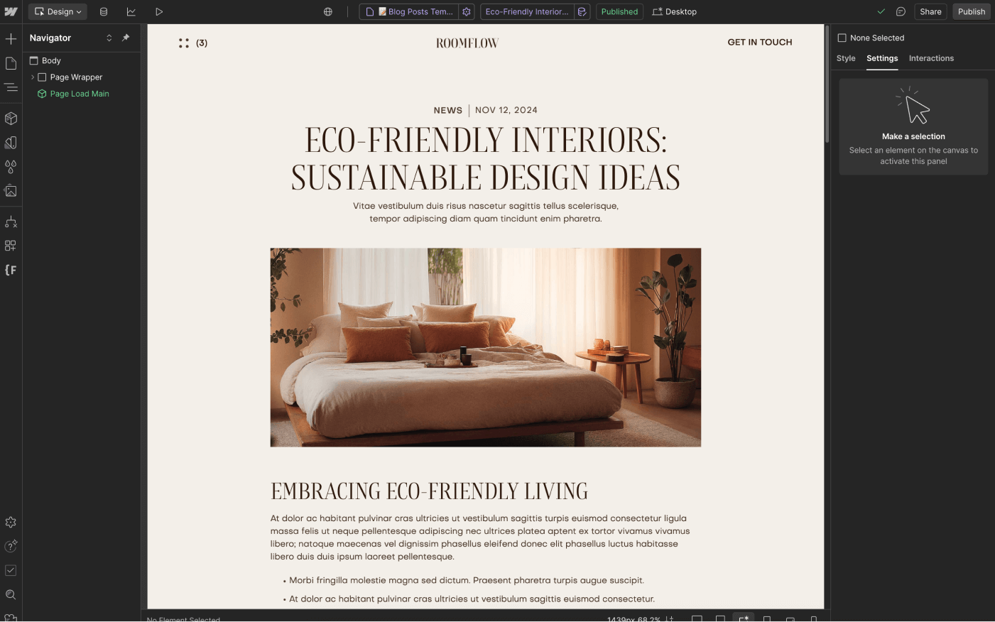 CMS Page - RoomFlow - Webflow Template | BRIX Templates