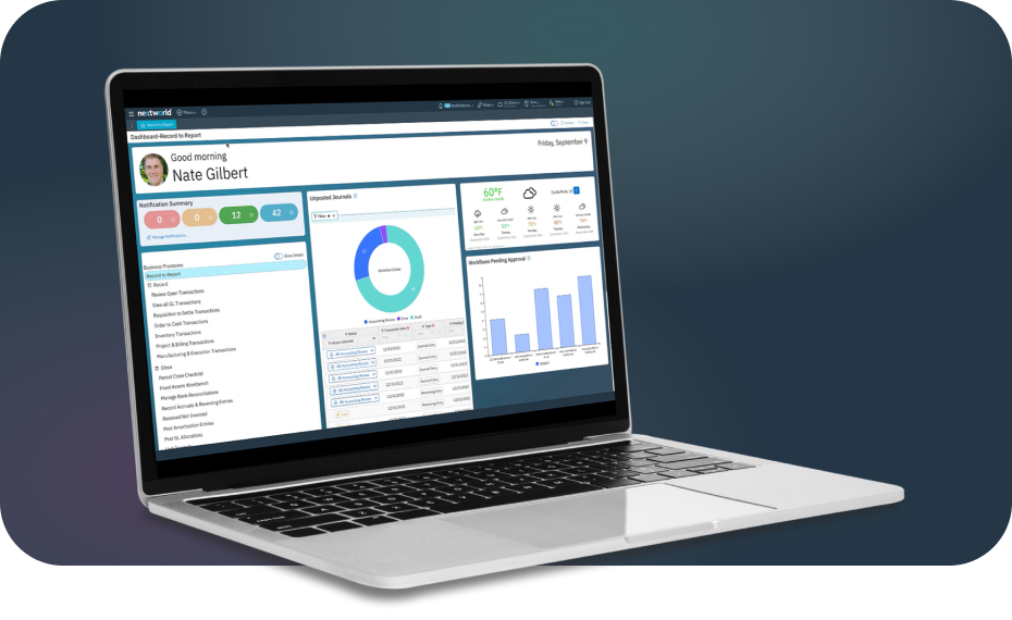 Laptop mockup displaying Nextworld platform dashboard