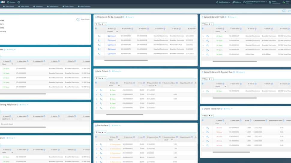 Nextworld dashboard showing updates to order inventory