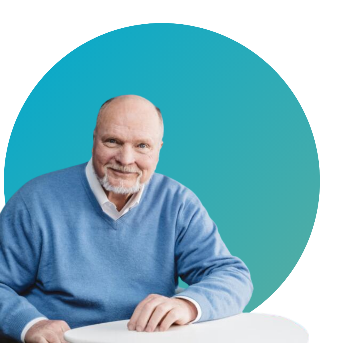 Ed McVaney sitting at table