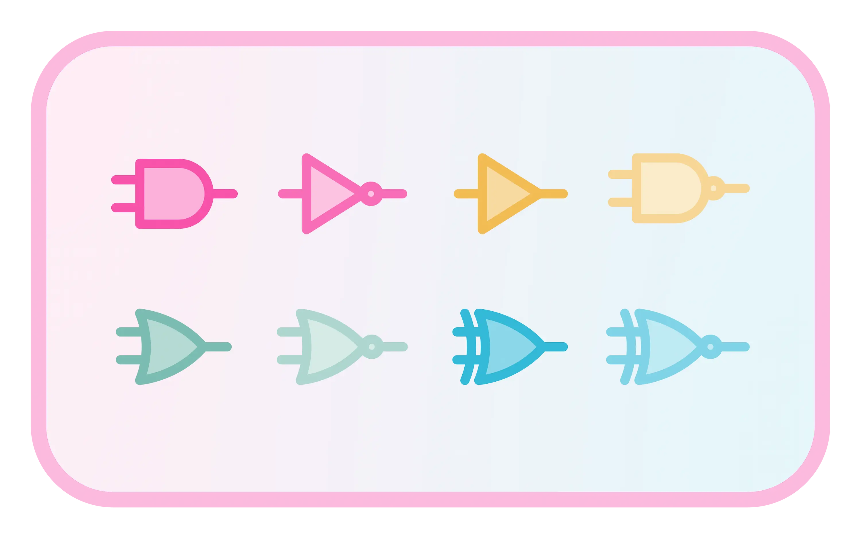 various digital logic gate symbols