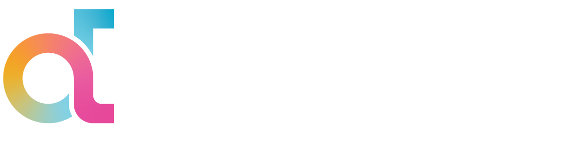 Agentic Development logo with stylized gradient 'ad' symbol and white text on black background.