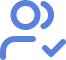 Square blue outline with a keyhole shape in the center resembling a lock icon.