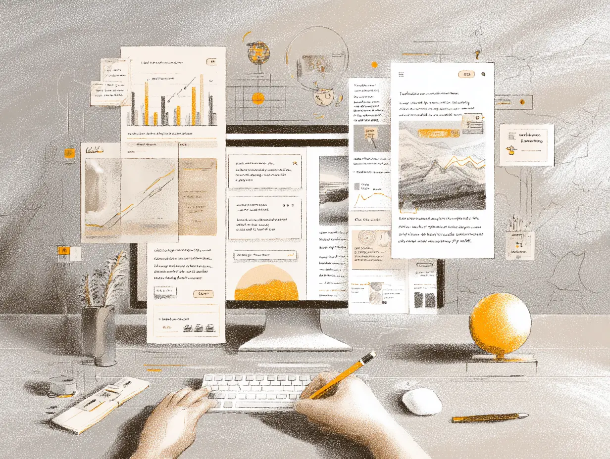 Ads, screens and charts going up