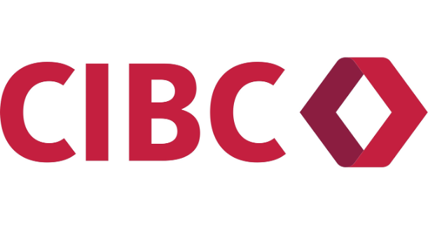 CIBC logo featuring bold red letters and a diamond shape symbol.
