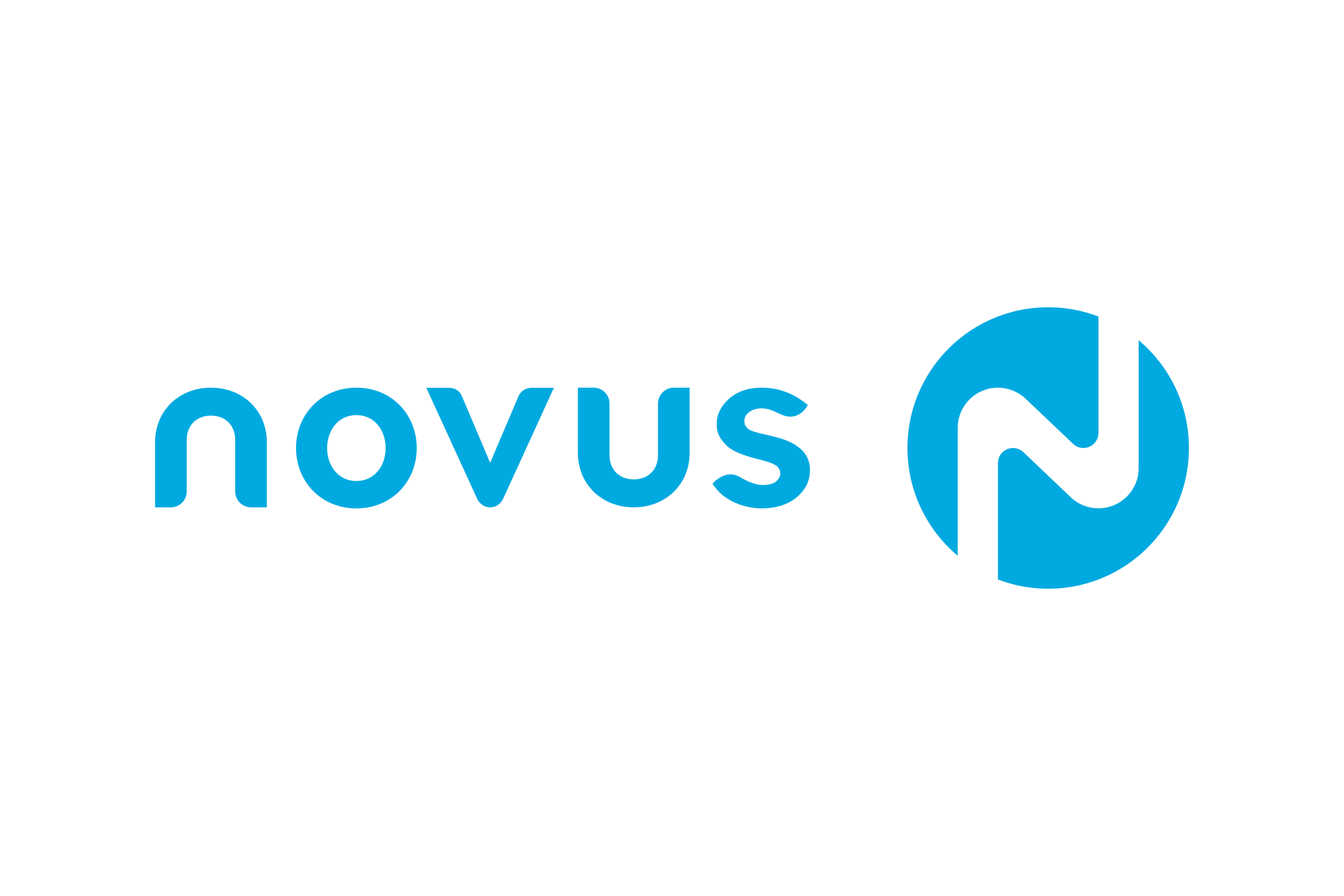 Novus Entertainment logo with stylized lowercase blue text and a circular emblem featuring a connected 'N' design.