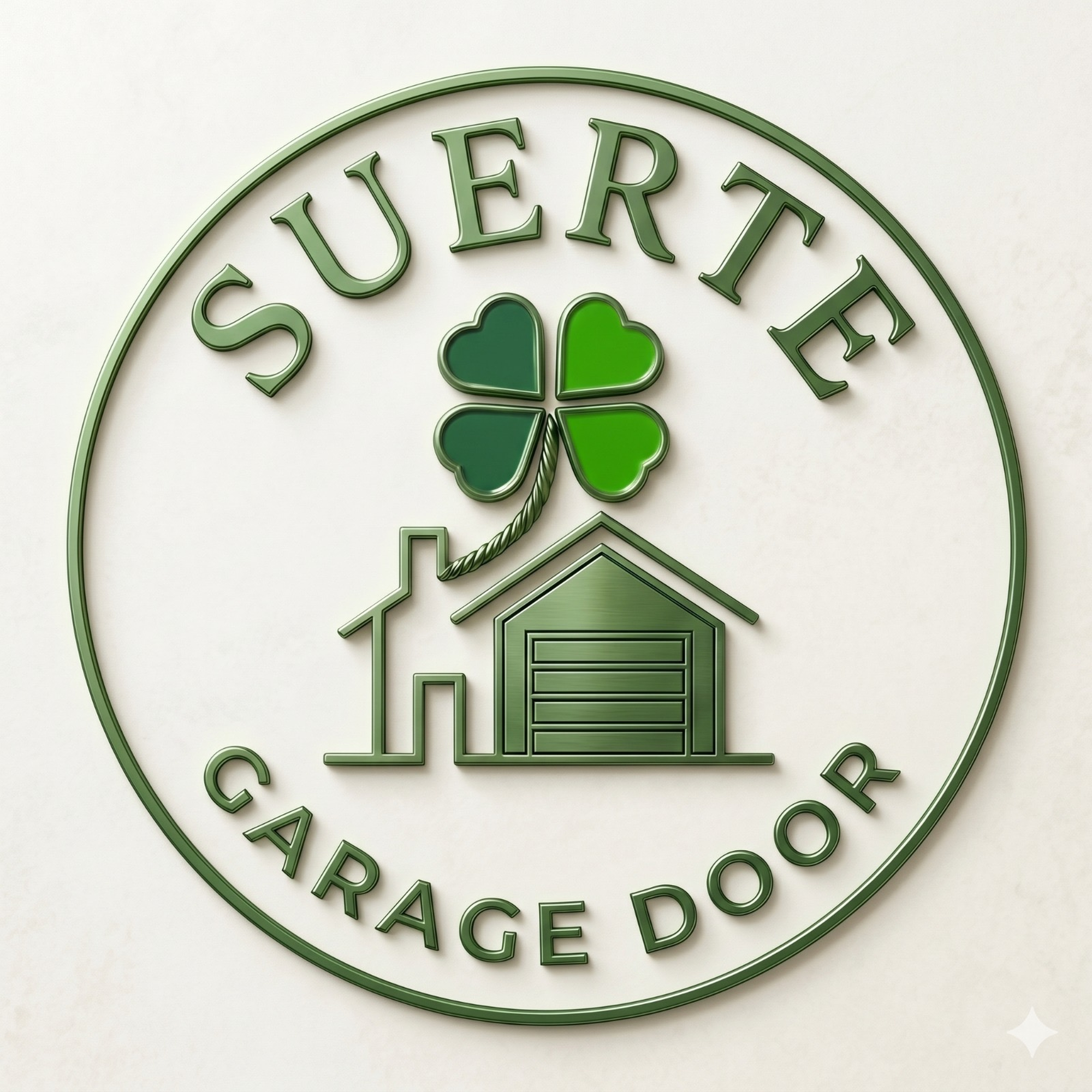 Suerte Garage Door Logo
