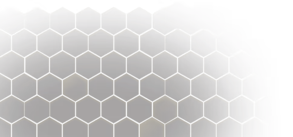 Close-up of a dark 3D honeycomb hexagonal pattern with subtle lighting and shadows.