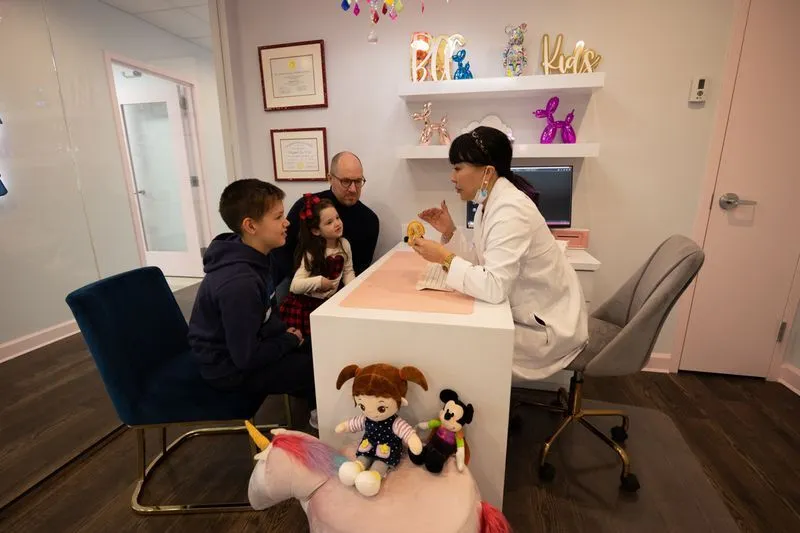 Dr. Andie and kid patients - Bethesda Chevy Chase Pediatric Dentistry
