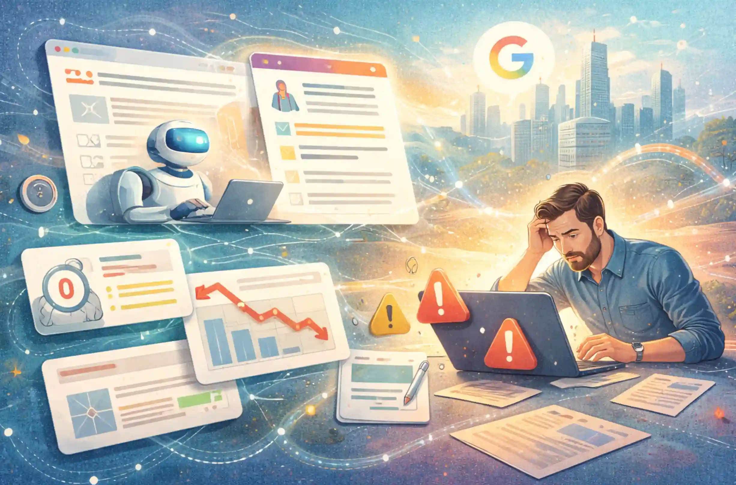 man struggling with SEO