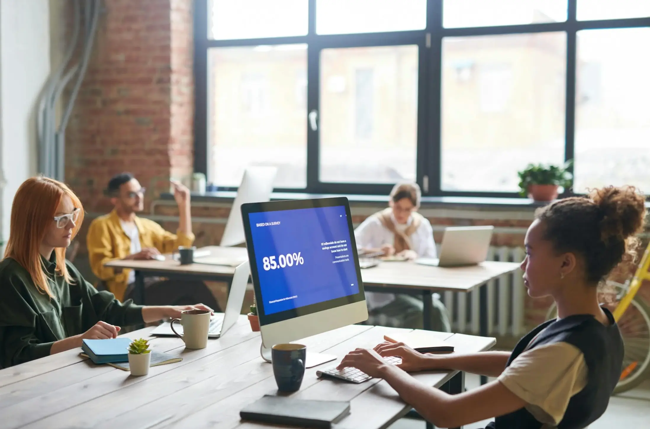 woman working in office
