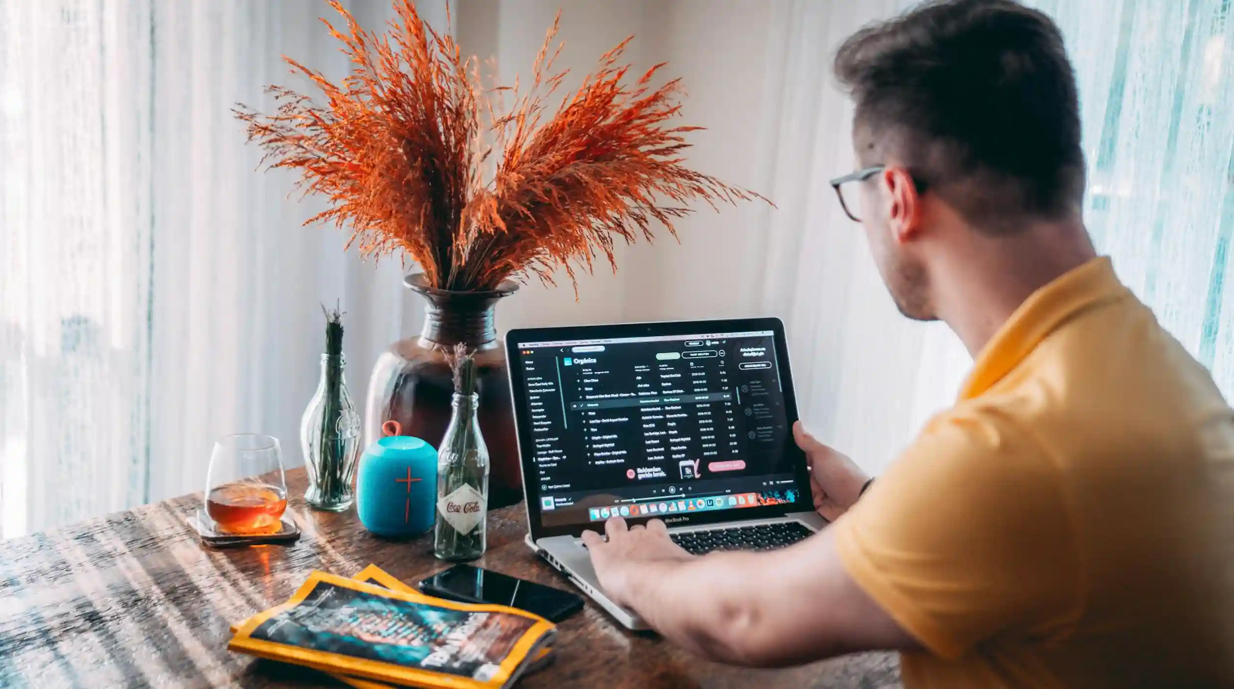 man using his laptop