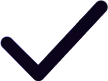 A purple check mark on a black background.