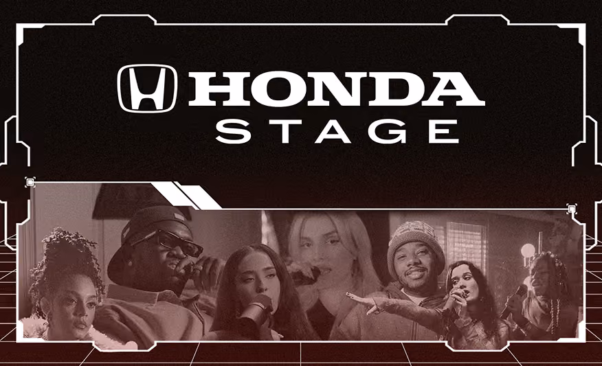 Honda Stage logo above a collage of six diverse music artists performing on stage.