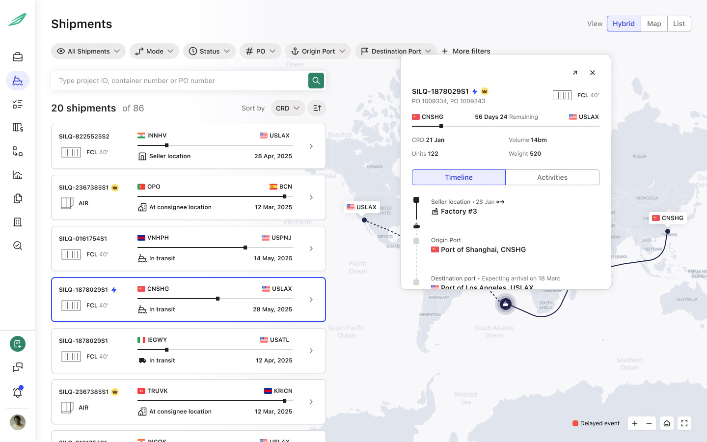 Real Time Shipment Tracking