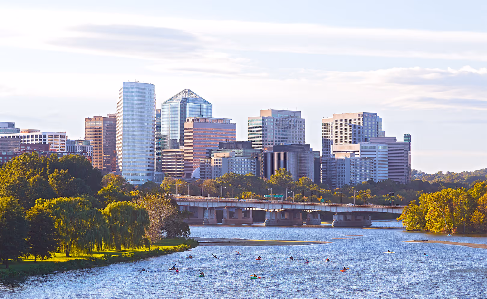 A photograph of the Arlington skyline