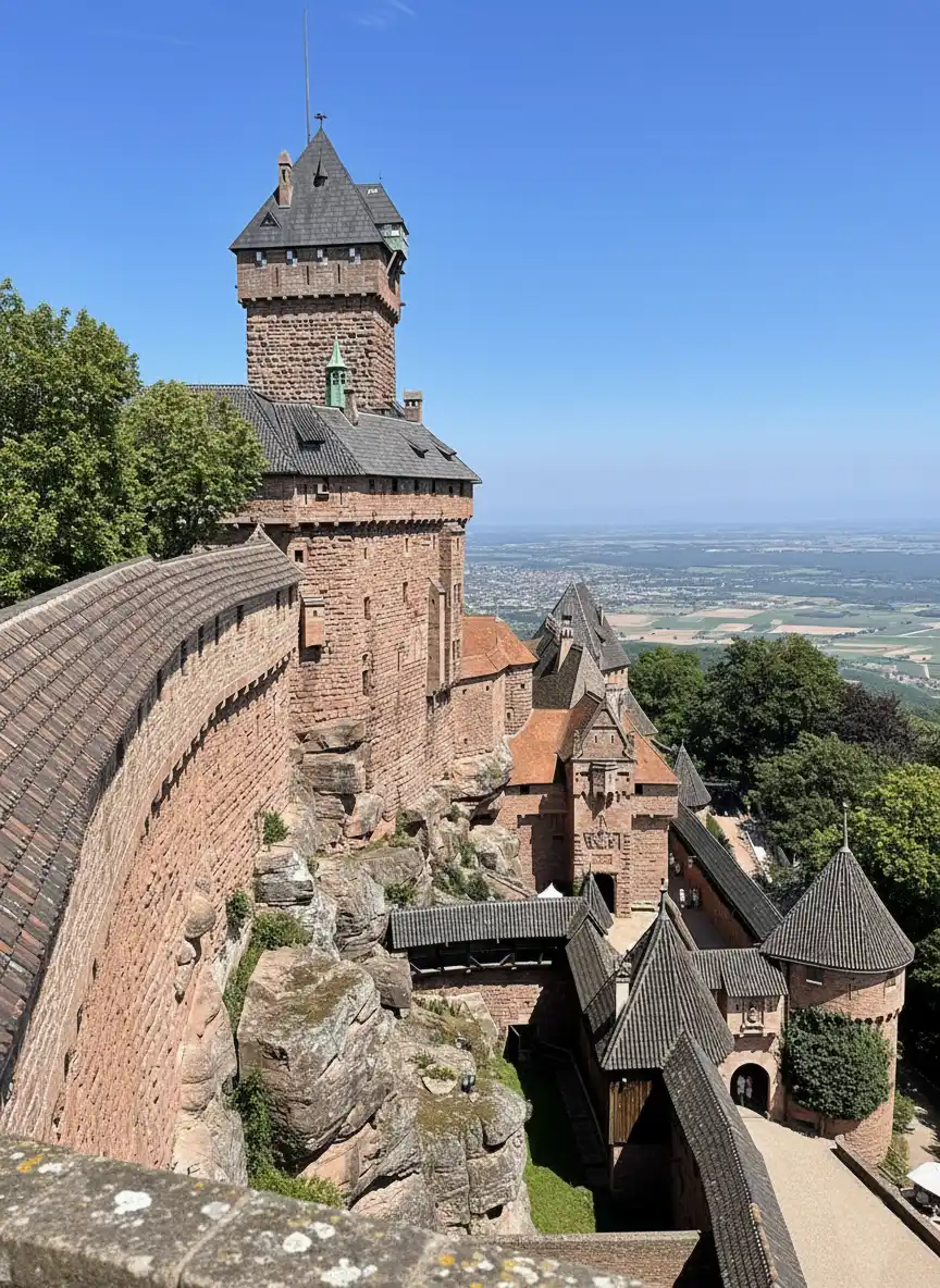 Vue du balcon du chateau du Haut-Koenigsbourg