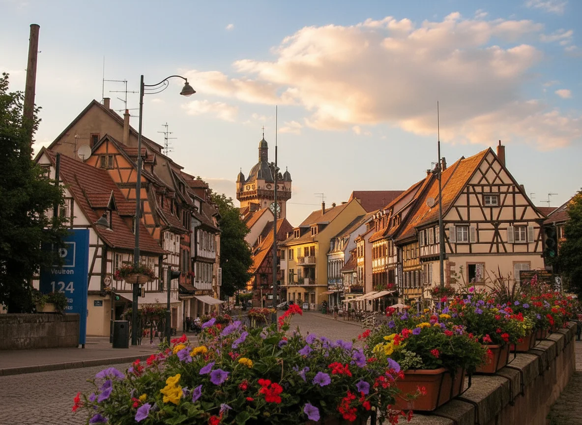 Vue d'ensemble d'une rue de Selestar
