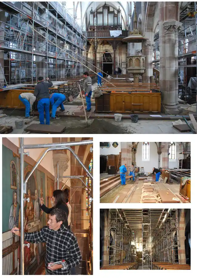 Étapes de la rénovation de l'intérieur de l'église 2008