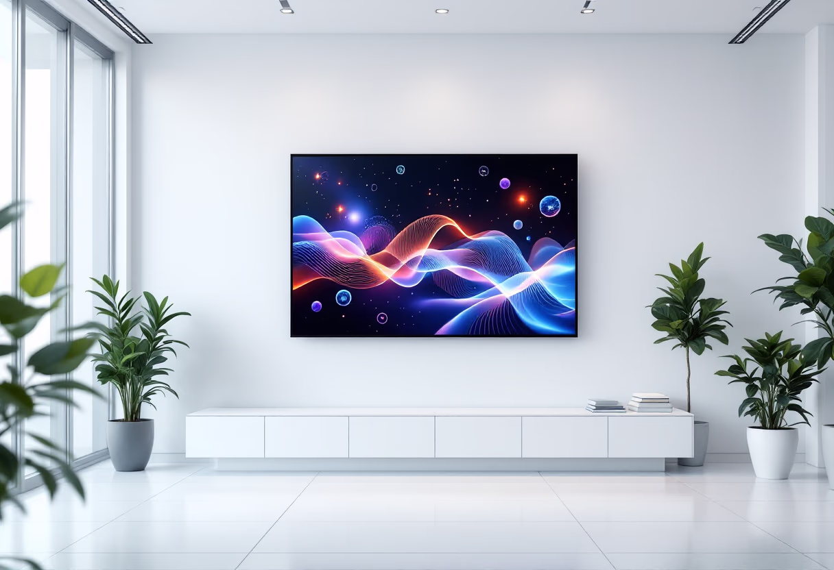 [background image] image of a digital display screen with marketing visuals (for a ai marketing tech company)