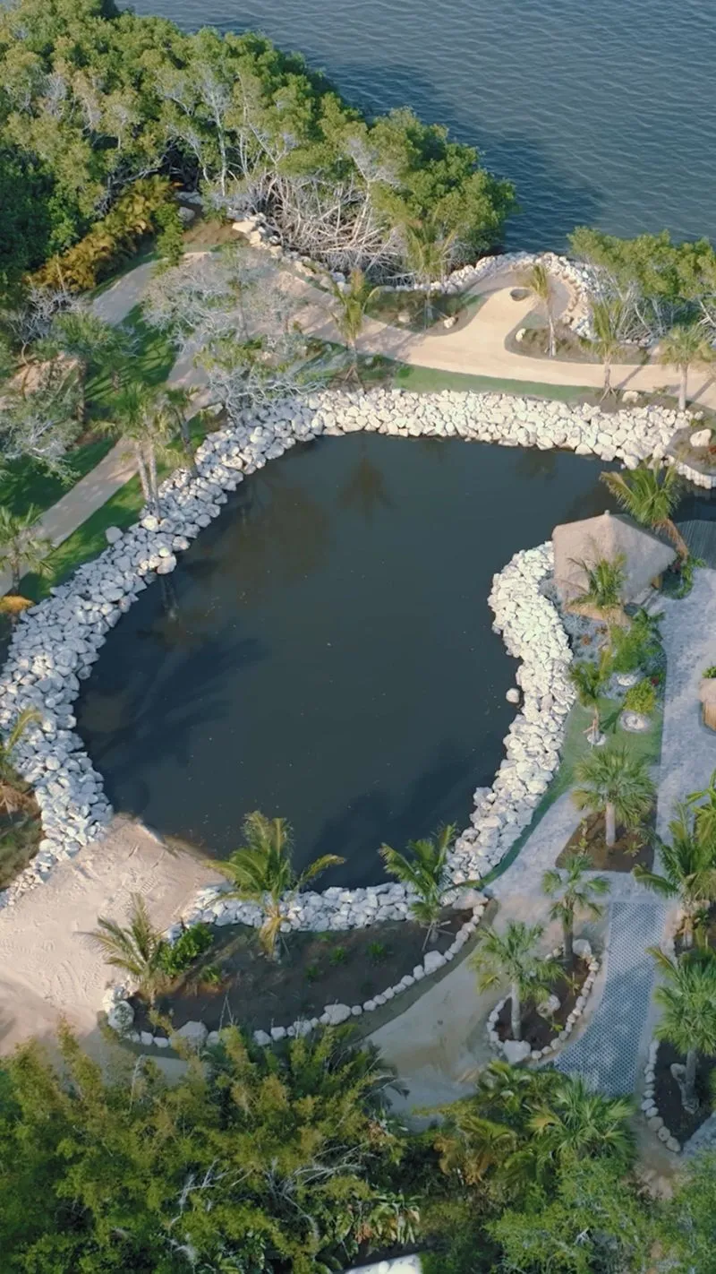 Image of a Limestone rock revetment seawall