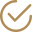 Brown checkmark inside a rounded square outline.