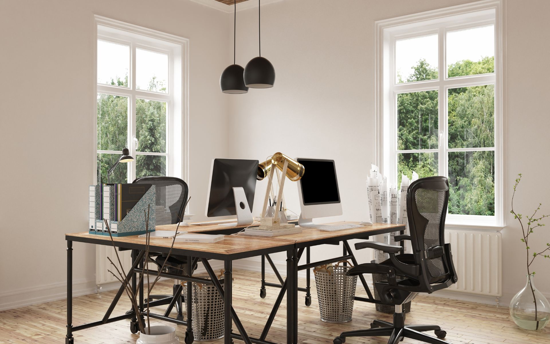 cozy empty home office