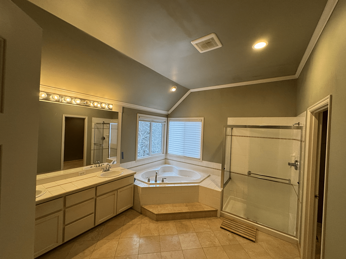 Custom Master Bathroom Enhancement in Harbor Pointe Before