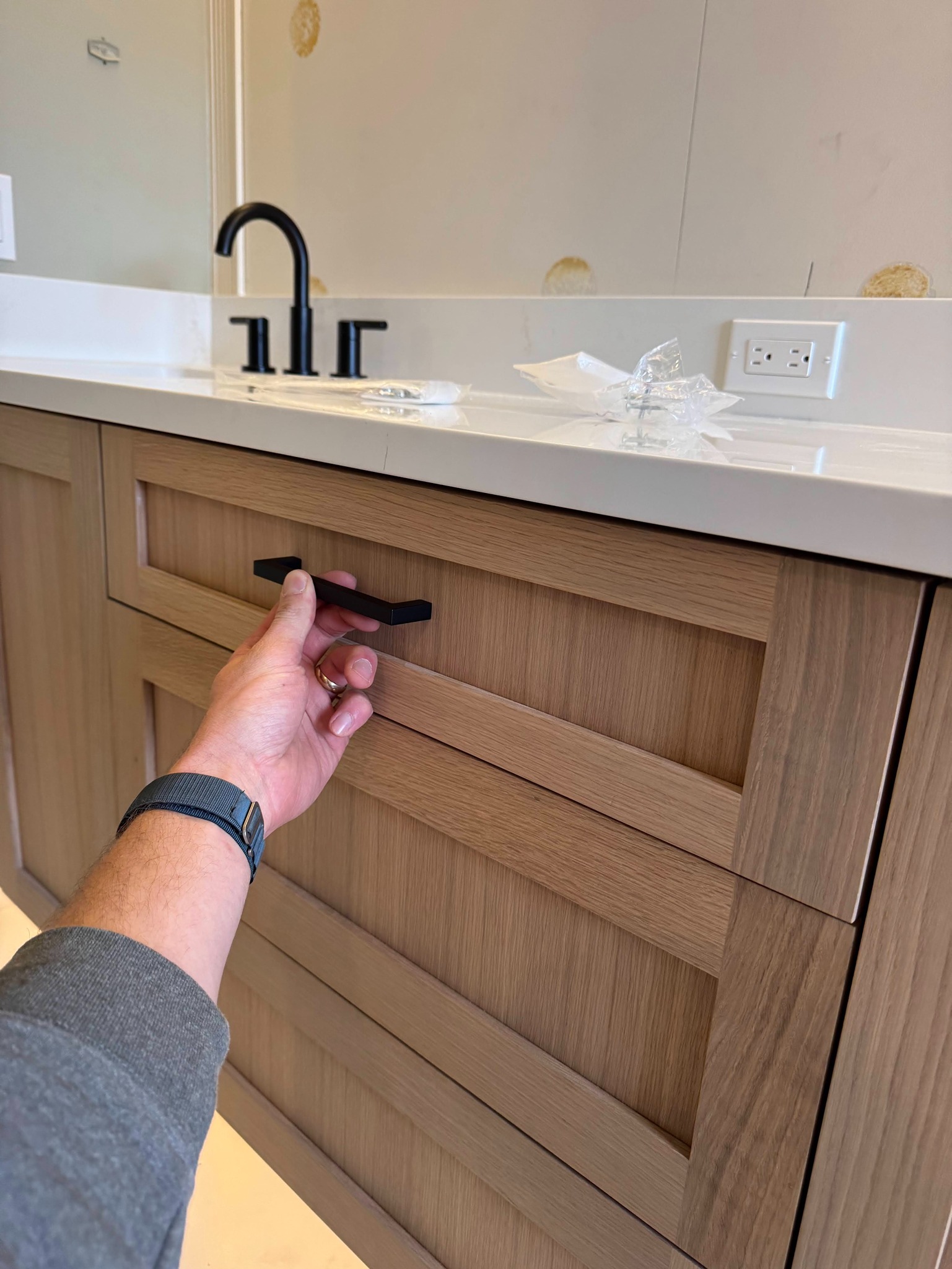 Custom Master Bathroom Enhancement in Harbor Pointe In Process