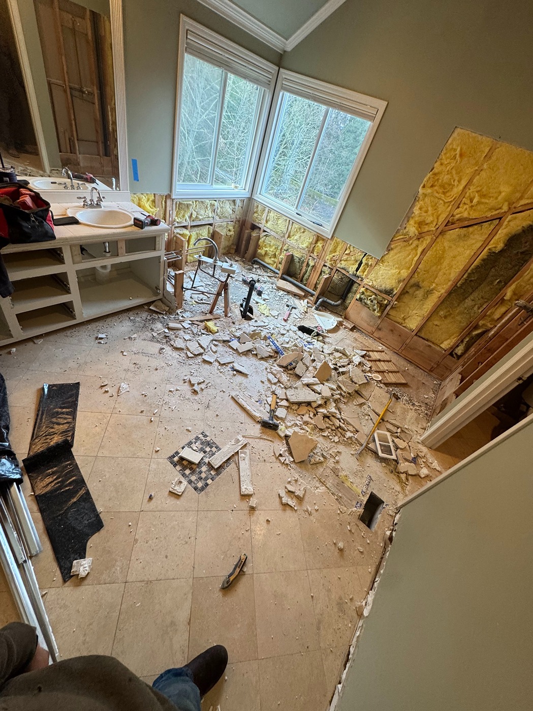 Custom Master Bathroom Enhancement in Harbor Pointe In Process