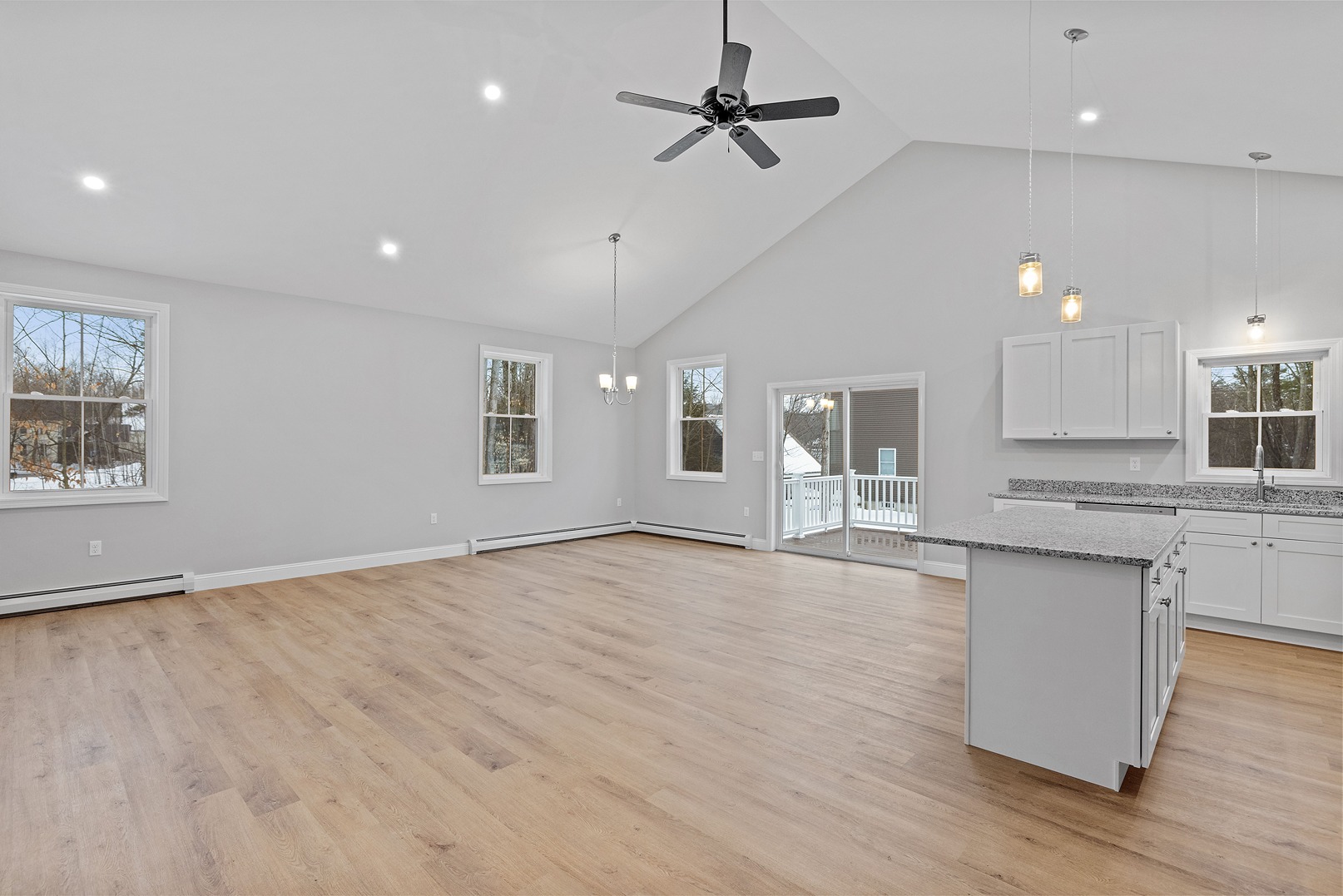 Finished gut renovation result showing modernized open floor plan