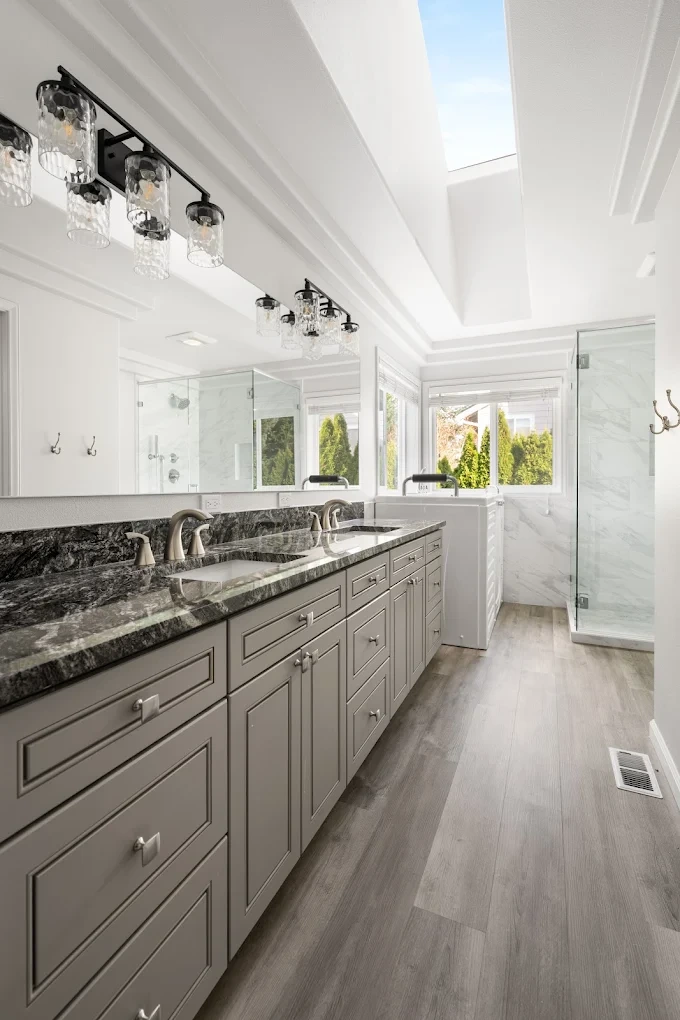 Bathroom remodel with modern fixtures Marysville WA home