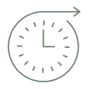Clock icon with an arrow circling clockwise around it.
