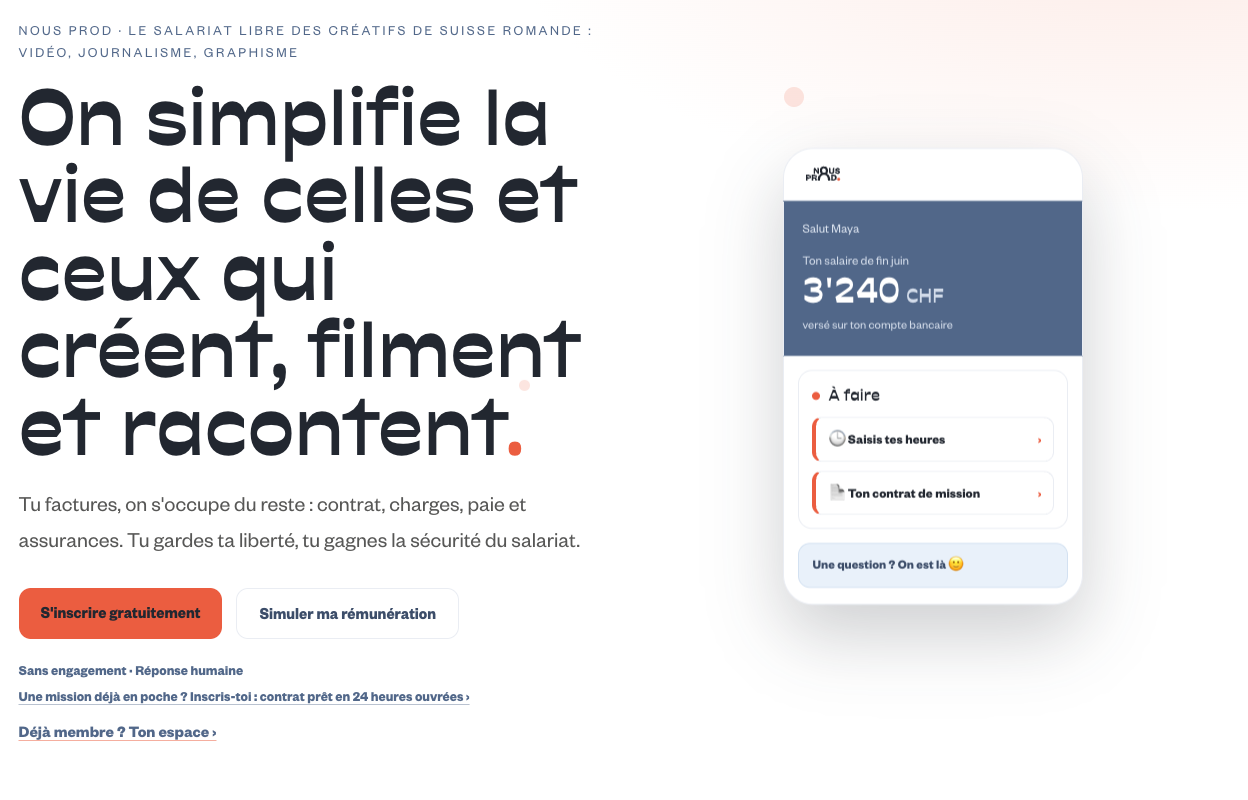 Nous Prod développe le service AVEC NOUS