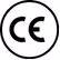 CE marking symbol indicating conformity with European health, safety, and environmental protection standards.