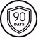 Shield icon with text '90 DAYS' inside.