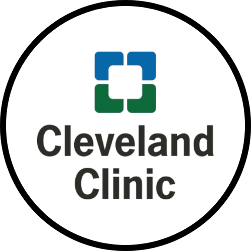 Cleveland Clinic logo with blue and green interlocking squares above the text.