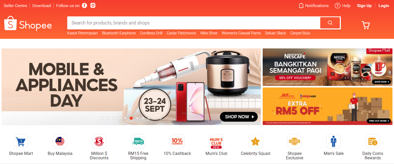 Consistency in Design: Shopee - consistent user experience
