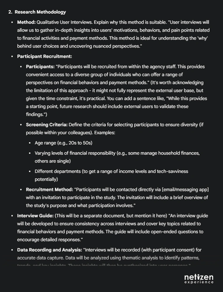 AI in UX Research: Research plan draft