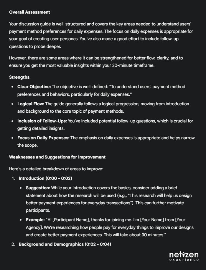 AI In UX Research: Gemini reviewing the discussion guide
